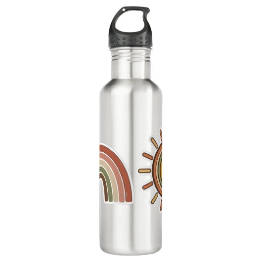 Boho Sun & Rainbow Water Bottle  Waterfles (Voorkant)