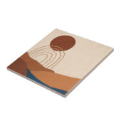Boho Sun regenbooglandschap Rust Tan Blue Brown Tegeltje (Zijkant)