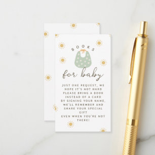 Boho Sun Slab Jongens Baby Shower Luier Raffle Informatiekaartje