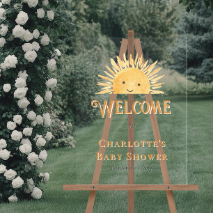 Boho Sun Sunshine Baby shower Bienvenue