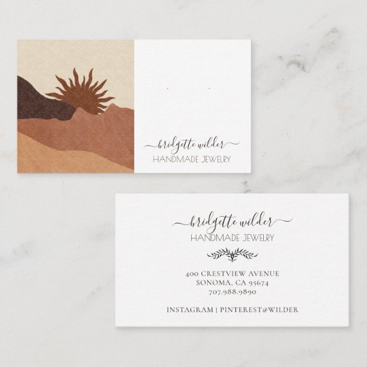 Boho Sun Terracotta Bijoux à oreille Cartes d'affi (Devant / Derrière)