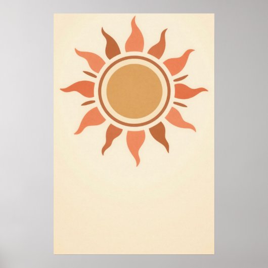 Boho Sun Terracotta Minimalist Poster (Devant)