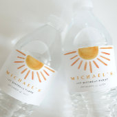 Boho Sun Verjaardag Waterfles Etiket