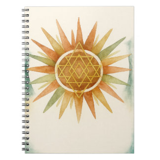 Boho Sunburst Watercolor Notebook – Personalized Notitieboek