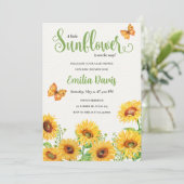Boho Sunflowe Baby shower Invitation (Debout devant)