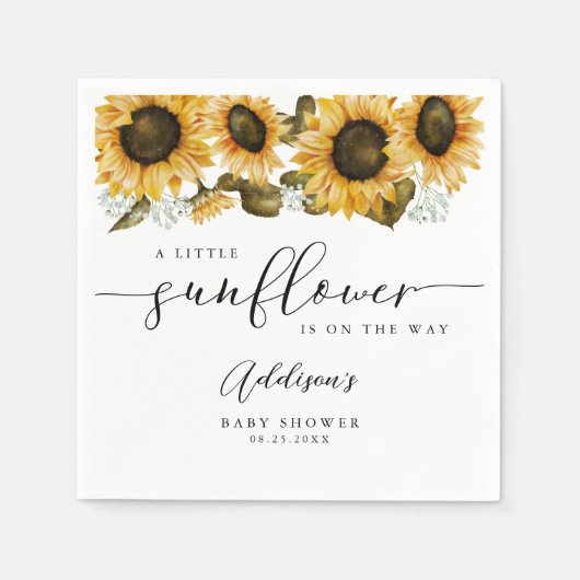 Boho Sunflower Baby shower Servet (Voorkant)