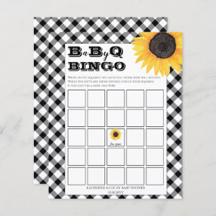 Boho Sunflower   BW Checkings Baby shower Bingo In