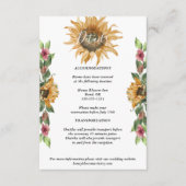 Boho Sunflower Détails du Mariage Carte de boîtier (Devant)