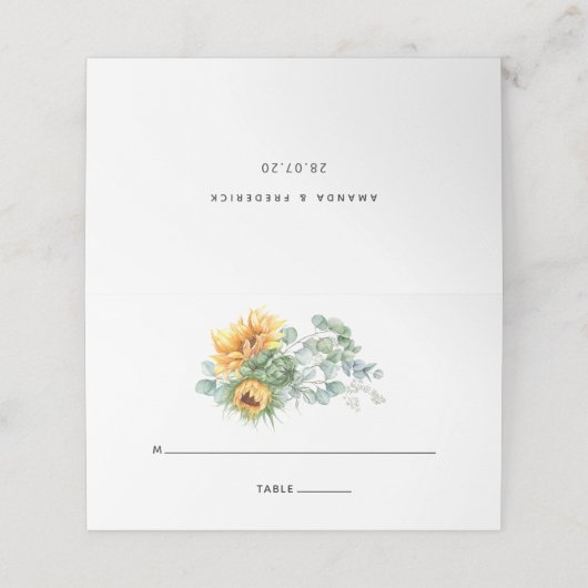 Boho Sunflower Eucalyptus Wedding (Buitenkant ongevouwen)