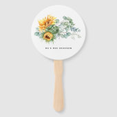 Boho Sunflower Eucalyptus Wedding Handwaaier (Voorkant)