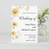 Boho Sunflower Faire-part de mariage botancien (Debout devant)