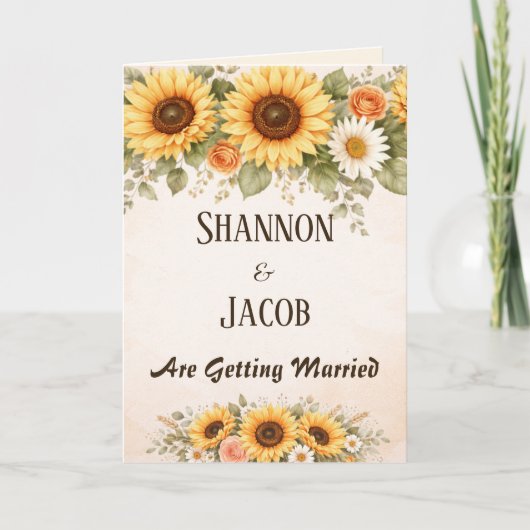 Boho Sunflower Floral Elegant Custom Wedding (Voorkant)