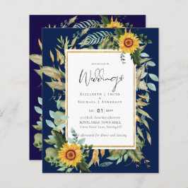 Boho Sunflower Greenery Waterverf Wedding BUDGET