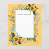 Boho Sunflower Greenery Waterverf Wedding BUDGET (Achterkant)