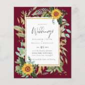 Boho Sunflower Greenery Waterverf Wedding BUDGET (Voorkant)