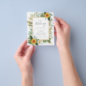 Boho Sunflower Greenery Waterverf Wedding BUDGET Flyer (Hand)