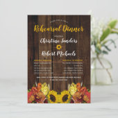 Boho Sunflower | Houtrepetitie: diner Kaart (Staand voorkant)