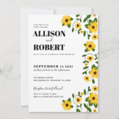 Boho Sunflower Patch Faire-part de mariage (Devant)