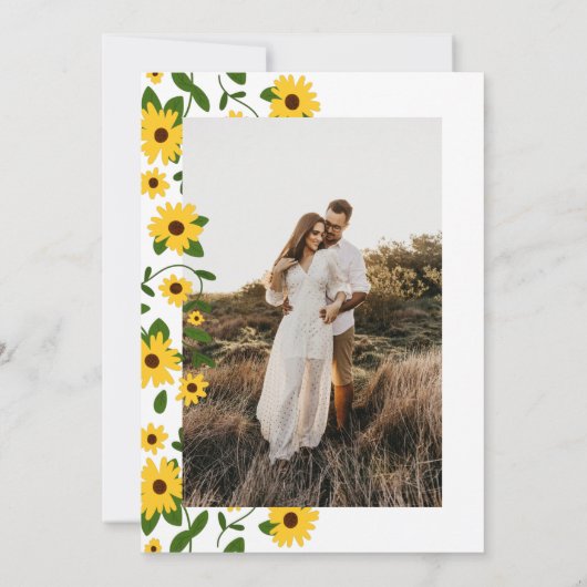 Boho Sunflower Patch Faire-part de mariage (Dos)