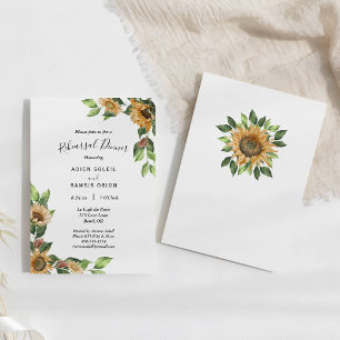 Boho Sunflower Rustic Wedding Rehearsal Dinner Kaart
