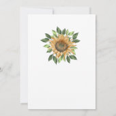 Boho Sunflower Rustic Wildflower Vrijgezellenfeest Kaart (Achterkant)