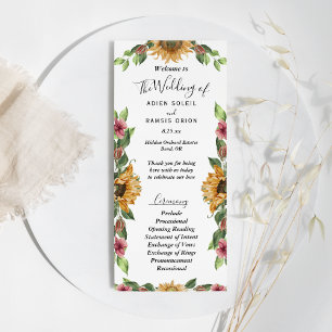 Boho Sunflower Rustic Wildflower Wedding Flat Programma
