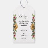 Boho Sunflower Rustic Wildflower Wedding Gift Labe Cadeaulabel (Voorkant)