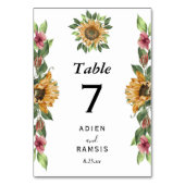 Boho Sunflower Rustic Wildflower Wedding Kaart (Voorkant)