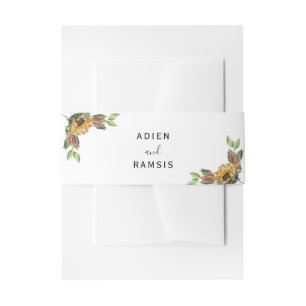 Boho Sunflower Rustic Wildflower Wedding Uitnodigingen Wikkel