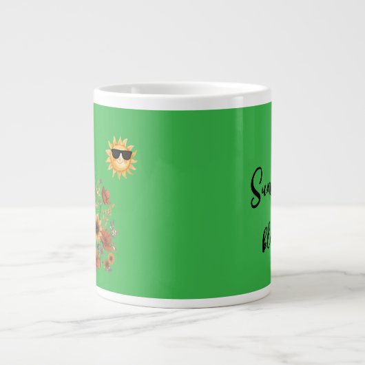 Boho Sunflower Tribal Pattern Mug – Warm Sunshine (Devant)