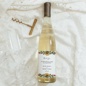 Boho Sunflower Weddenschap Hartelijk dank Wijn Etiket