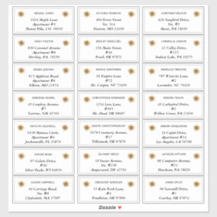 Boho Sunflower Wedding Guest Adresetiketten Sticker