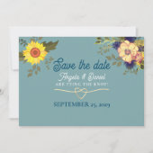 Boho Sunflower Wedding Save The Date (Voorkant)