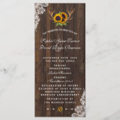 Boho Sunflowers Antlers Programme de mariage en de (Devant)