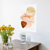 Boho Sunrise Organic Modern Rust Gold Waterverf Folie Afdrukken (Laag (Keuken))