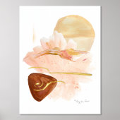 Boho Sunrise Organic Modern Rust Gold Waterverf Folie Afdrukken (Voorkant)