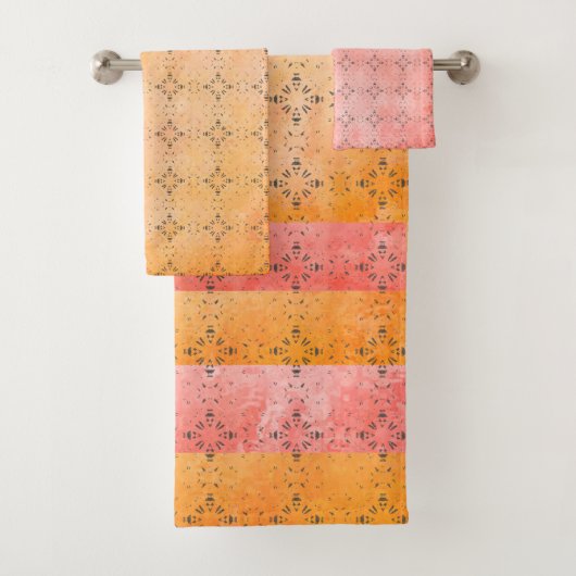 Boho Sunrise Pattern Bad Handdoek (Insitu)