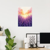 Boho Sunset Lavendel Wall Art Poster (Thuiskantoor)