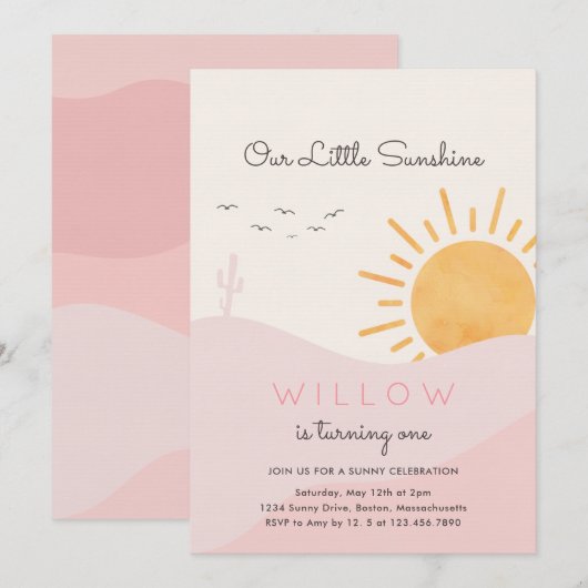 Boho Sunshine 1st reis rond de zondag Kaart (Voorkant / Achterkant)