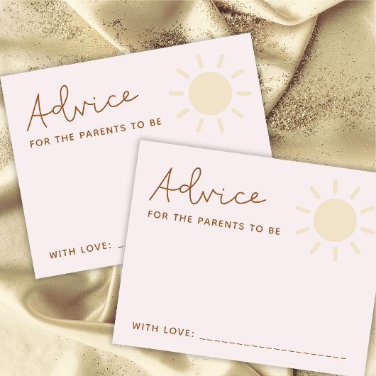 Boho Sunshine Baby shower Cartes de conseil