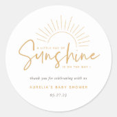 Boho Sunshine Baby shower Classic Round Sticker (Voorkant)