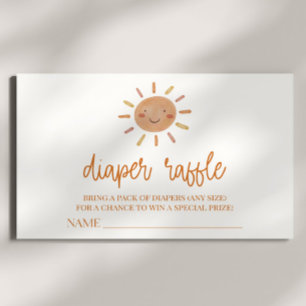 Boho Sunshine Baby shower Diaper Raffle Informatiekaartje