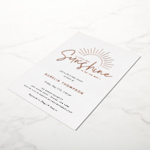 Boho Sunshine Baby shower Folie Uitnodiging