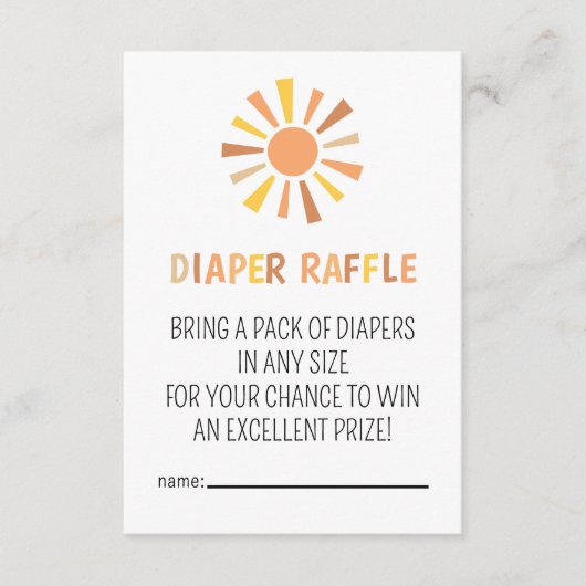 Boho Sunshine Baby shower Informatiekaartje (Voorkant)