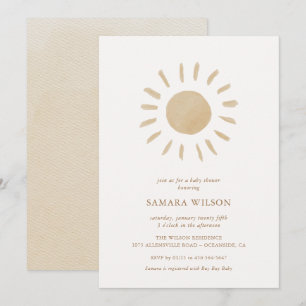 Boho Sunshine Baby shower Invitation Kaart
