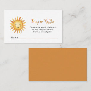 Boho Sunshine Baby shower Luier Raffle Informatiekaartje