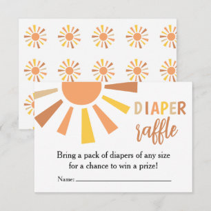 Boho Sunshine Baby shower Luierloterij Bedankkaart