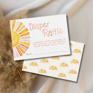 Boho Sunshine Baby Shower Luierspel Informatiekaartje