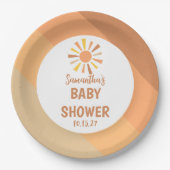 Boho Sunshine Baby shower Papieren Bordje (Voorkant)