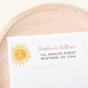 Boho Sunshine Baby Shower Retouradres Etiket